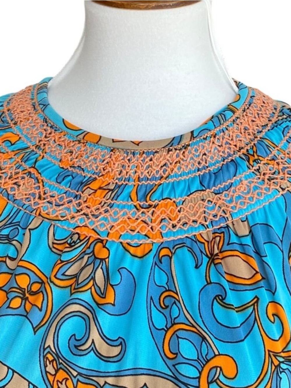 Vintage Dress Small Fall Saks Fifth Avenue 60s Crochet Boho 70s Retro Paisley